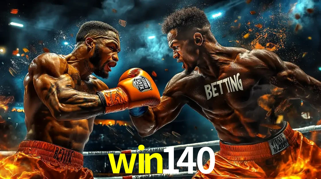Dois boxeadores em uma luta intensa e explosiva, representando a adrenalina e as oportunidades de apostas em esportes de combate disponíveis na plataforma win140.